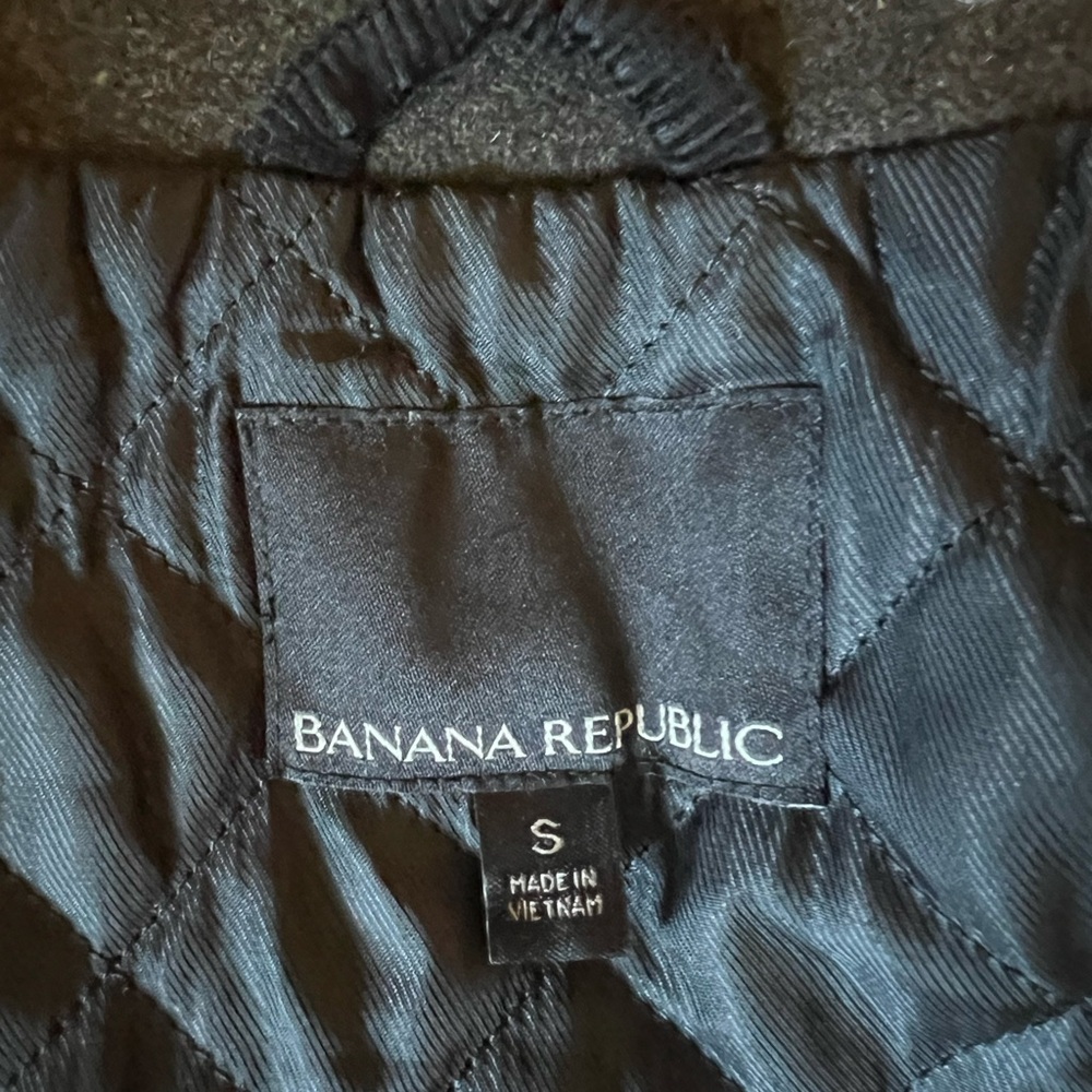 🤎Banana Republic Italian Wool Olive Pea Coat • Mario Bellucci Fabric • Rare - Picture 6 of 8